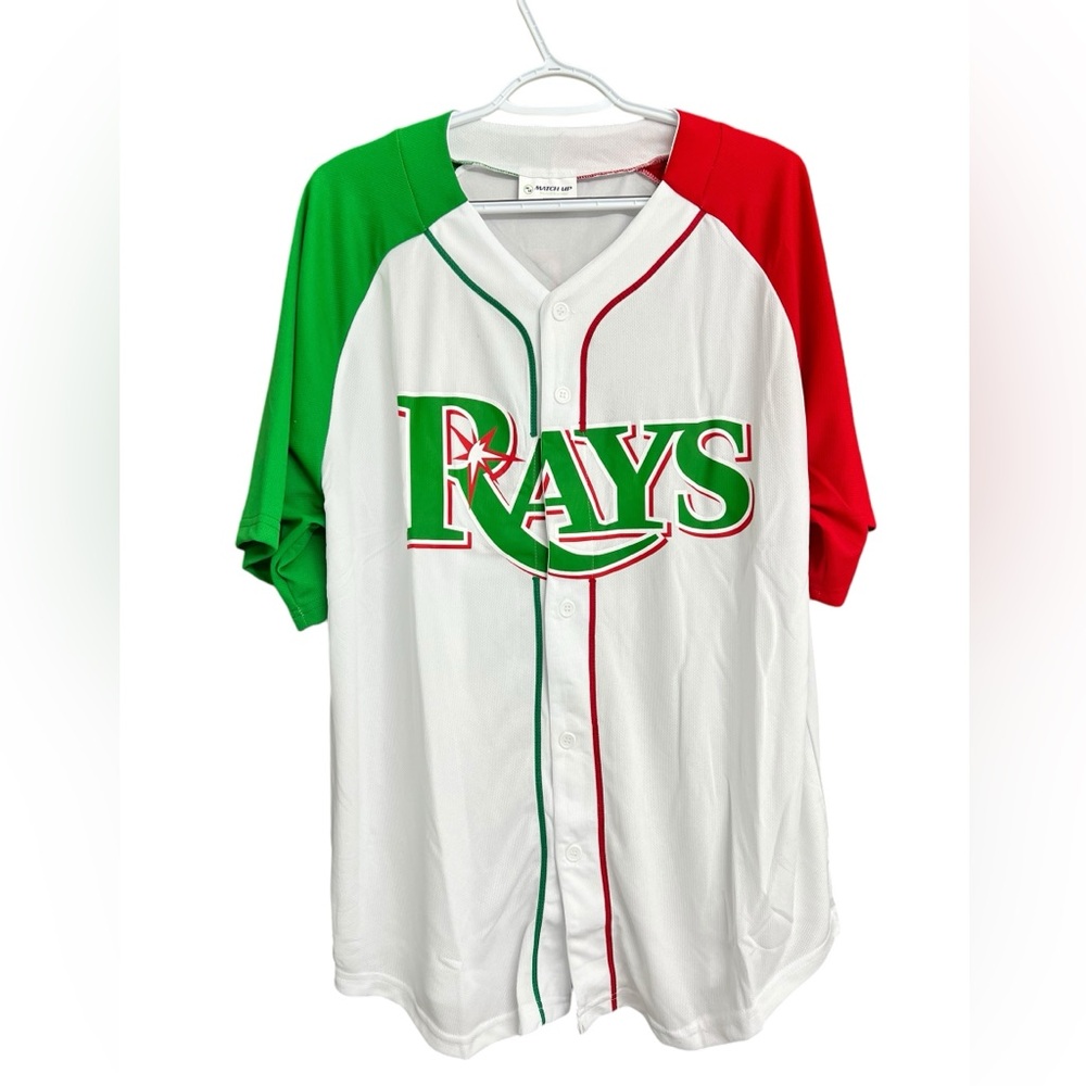 Tampa Bay Rays Mexico Hispanic Parades Baseball Jersey NWT size XL‎